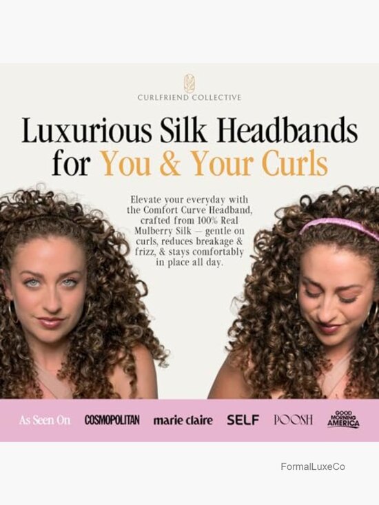 Luxury 100% Mulberry Silk No-Slip Headband for Curly Hair main image 4